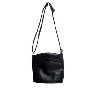 CLUCI black vegan leather shoulder bag purse crossbody